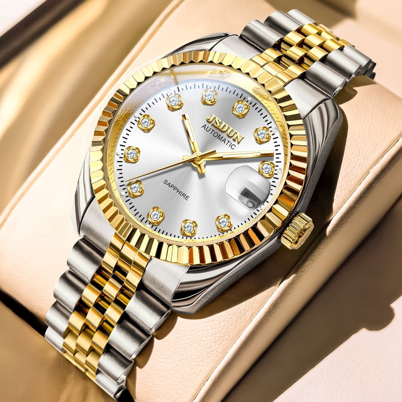 OLEVS Watches for Men Stainless Steel Digital Luxury Luminous Big Face Analog Quartz Easy Read Classic Dress Mens Watches with Date Men Wrist Watches Reloj para Hombre