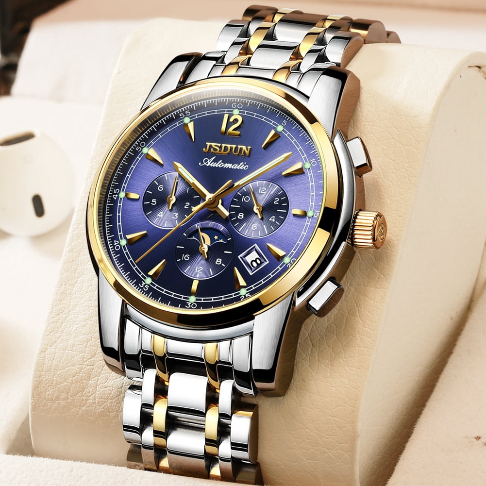 OLEVS Watches for Men Stainless Steel Digital Luxury Luminous Big Face Analog Quartz Easy Read Classic Dress Mens Watches with Date Men Wrist Watches Reloj para Hombre