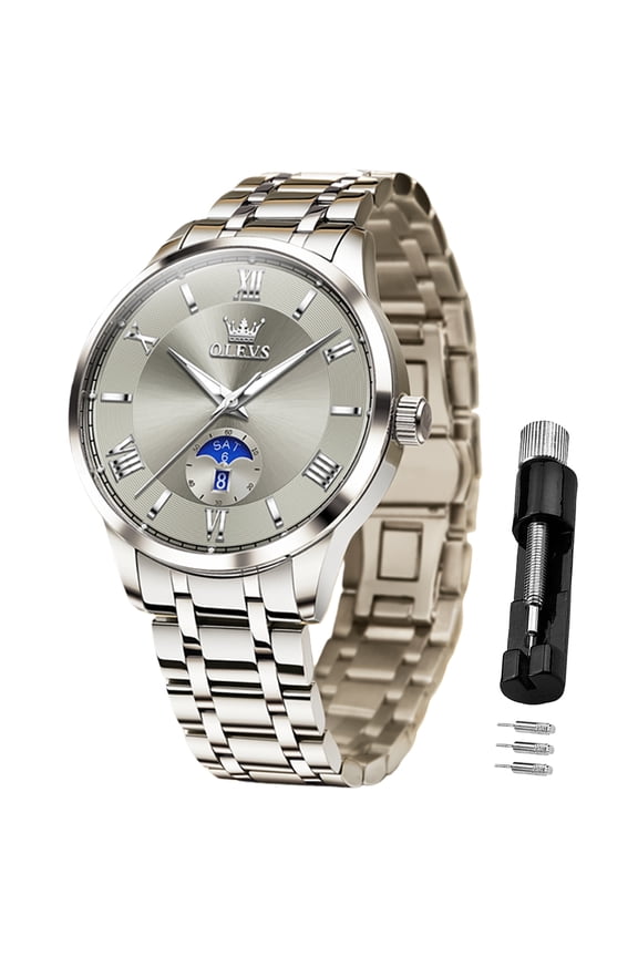 Watches for Men Stainless Steel Luminous Big Face Analog Quartz Luxury Dress Mens Watches with Easy Read Date Men Wrist Watches Reloj para Hombre