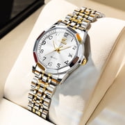 OLEVS Watches for Women with Date Luxury Female Waterproof Women Wrist Watch Analog Dress Stainless Steel Ladies Watch Luminous Calendar Reloj para Mujer