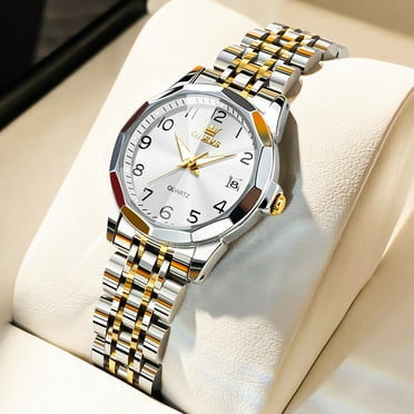 OLEVS Watches for Women with Date Luxury Female Waterproof Women Wrist Watch Analog Dress Stainless Steel Ladies Watch Luminous Calendar Reloj para Mujer