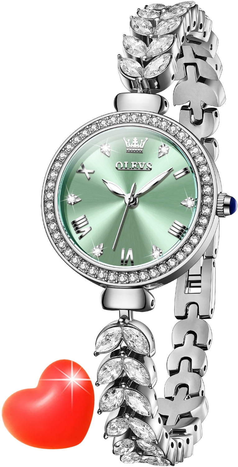 OLEVS Watches for Women Fashion Dress Analog Quartz Rose Gold Plated Stainless Steel Waterproof Luminous Luxury Ladies Watches Women Wrist Watches Gift Relojes para Mujer Pink/Purple/Green/Blue