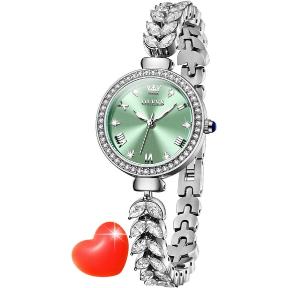 OLEVS Watches for Women Fashion Dress Analog Quartz Rose Gold Plated Stainless Steel Waterproof Luminous Luxury Ladies Watches Women Wrist Watches Gift Relojes para Mujer Pink/Purple/Green/Blue