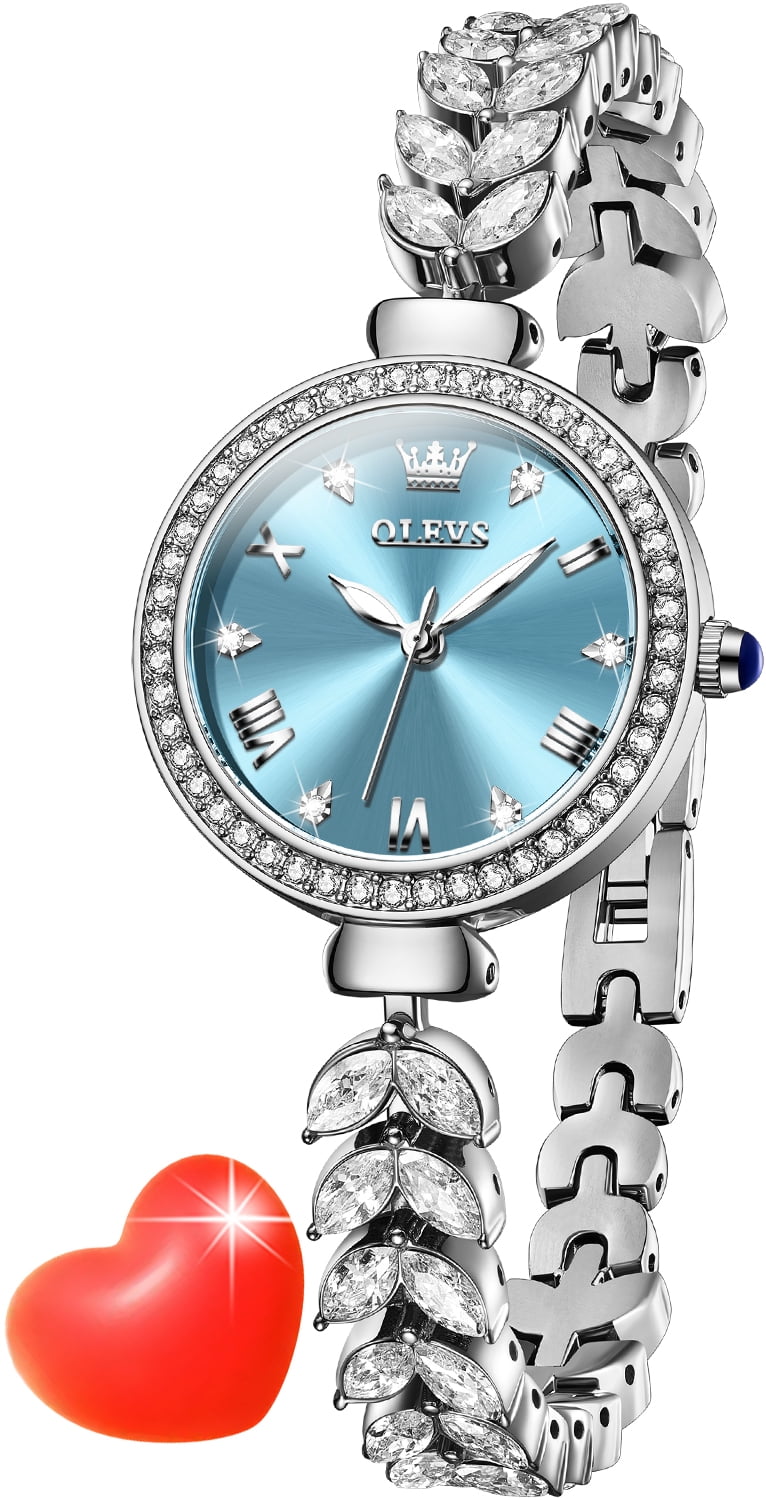 OLEVS Watches for Women Fashion Dress Analog Quartz Rose Gold Plated Stainless Steel Waterproof Luminous Luxury Ladies Watches Women Wrist Watches Gift Relojes para Mujer Pink/Purple/Green/Blue