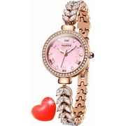OLEVS Watches for Women Fashion Dress Analog Quartz Rose Gold Plated Stainless Steel Waterproof Luminous Luxury Ladies Watches Women Wrist Watches Gift Relojes para Mujer Pink/Purple/Green/Blue
