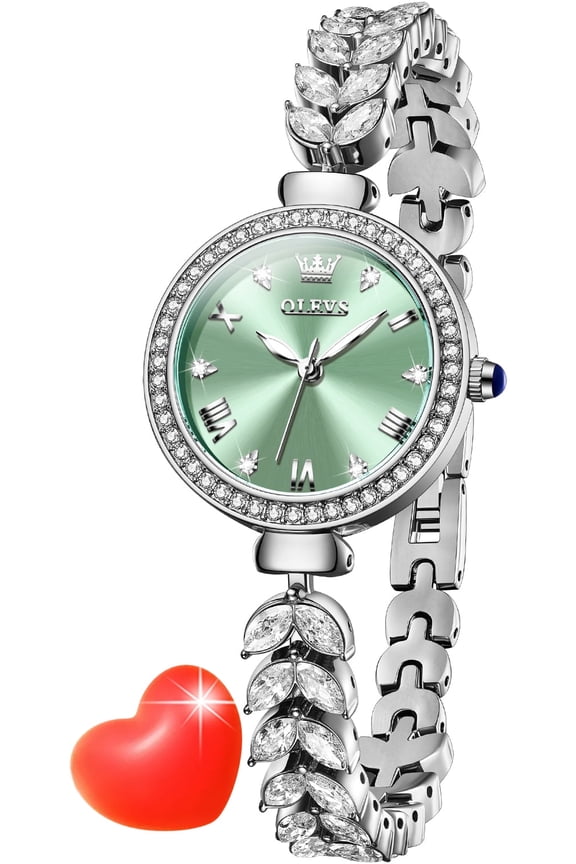 Watches for Women Fashion Dress Analog Quartz Rose Gold Plated Stainless Steel Waterproof Luminous Luxury Ladies Watches Women Wrist Watches Gift Relojes para Mujer Pink/Purple/Green/Blue