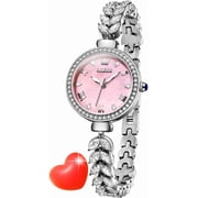 OLEVS Watches for Women Fashion Dress Analog Quartz Rose Gold Plated Stainless Steel Waterproof Luminous Luxury Ladies Watches Women Wrist Watches Gift Relojes para Mujer Pink/Purple/Green/Blue