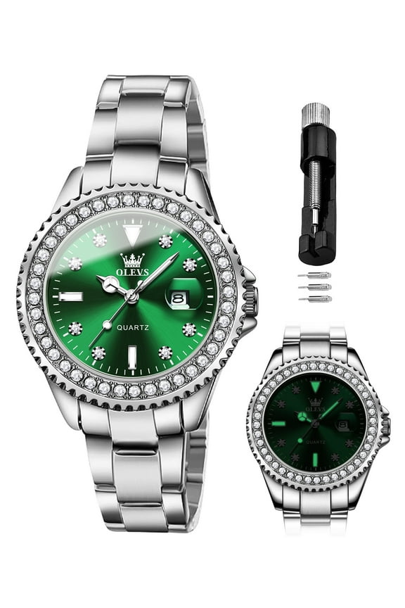 Watches for Women Fashion Dress Elegant Luxury Womens Watches Analog Quartz Diamond Stainless Steel Waterproof Luminous Date Ladies Watches Gifts Reloj para Mujer