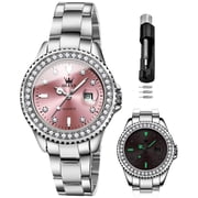 OLEVS Watches for Women Fashion Dress Elegant Luxury Womens Watches Analog Quartz Diamond Stainless Steel Waterproof Luminous Date Ladies Watches Gifts Reloj para Mujer