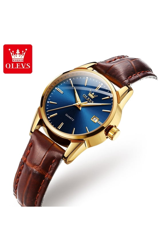 Watches for Women Luxury Dress Analog Quartz Easy Read Digital Date Classic Luminous Brown Leather Strap Waterproof Female Wrist Watches Relojes para Mujer