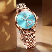 OLEVS Watches for Women Simple Dress Ladies Watch Stainless Steel Watch Waterproof Quartz Date Luxury Diamond Small Wristwatch Women Watches Fashion Analog Female Reloj Mujer