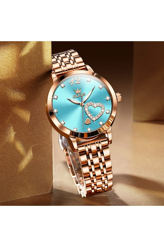 Watches for Women Simple Dress Ladies Watch Rose Gold Stainless Steel Watch Waterproof Quartz Date Luxury Diamond Small Wristwatch Women Watches Fashion Analog Female Reloj Mujer