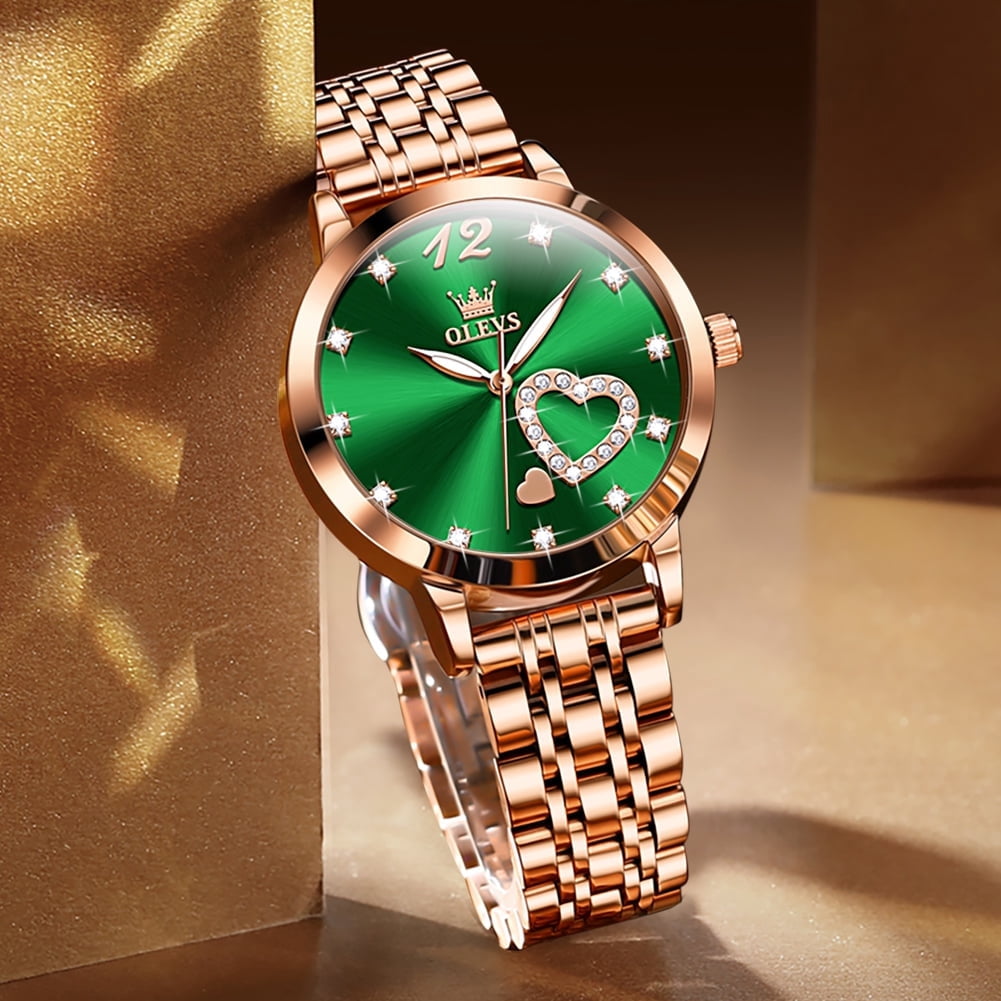 OLEVS Watches for Women Simple Dress Ladies Watch Rose Gold 