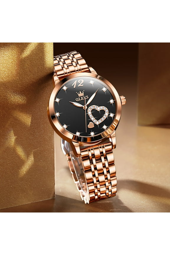 Watches for Women Simple Dress Ladies Watch Rose Gold Stainless Steel Watch Waterproof Quartz Date Luxury Diamond Small Wristwatch Women Watches Fashion Analog Female Reloj Mujer