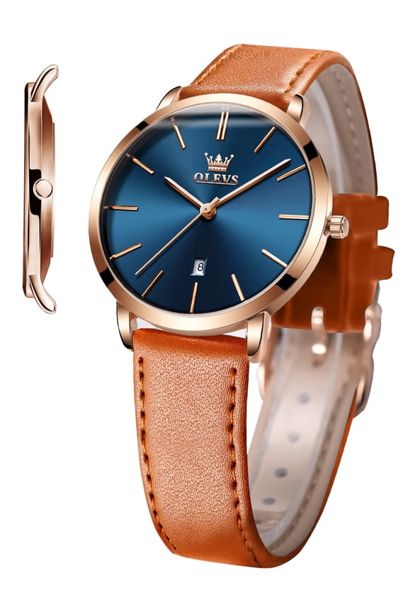 Watches for Women Waterproof Womens Wristwatches Analog Quartz Ultra Thin Watches Leather Strap Watches with Date Calendar Ladies Watches Gifts Reloj para Mujer