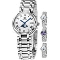 thumbnail image 1 of OLEVS Watches for Womens Analog Quartz Silver Strap Fashions Classic Dress Stainless Steel Moon Phase Date Waterproof Ladies Watches Gift Reloj Para Mujer, 1 of 15
