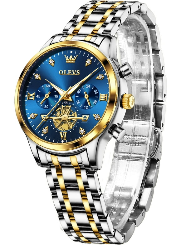 Watches for Womens Business Luxury Casual Analog Quartz Diamond Stainless Steel Chronograph Waterproof Luminous ladies Watches Reloj Para Mujer Gold/White/Black/Blue