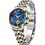 OLEVS Watches for Womens Business Luxury Casual Analog Quartz Diamond Stainless Steel Chronograph Waterproof Luminous ladies Watches Reloj Para Mujer White/Black/Blue