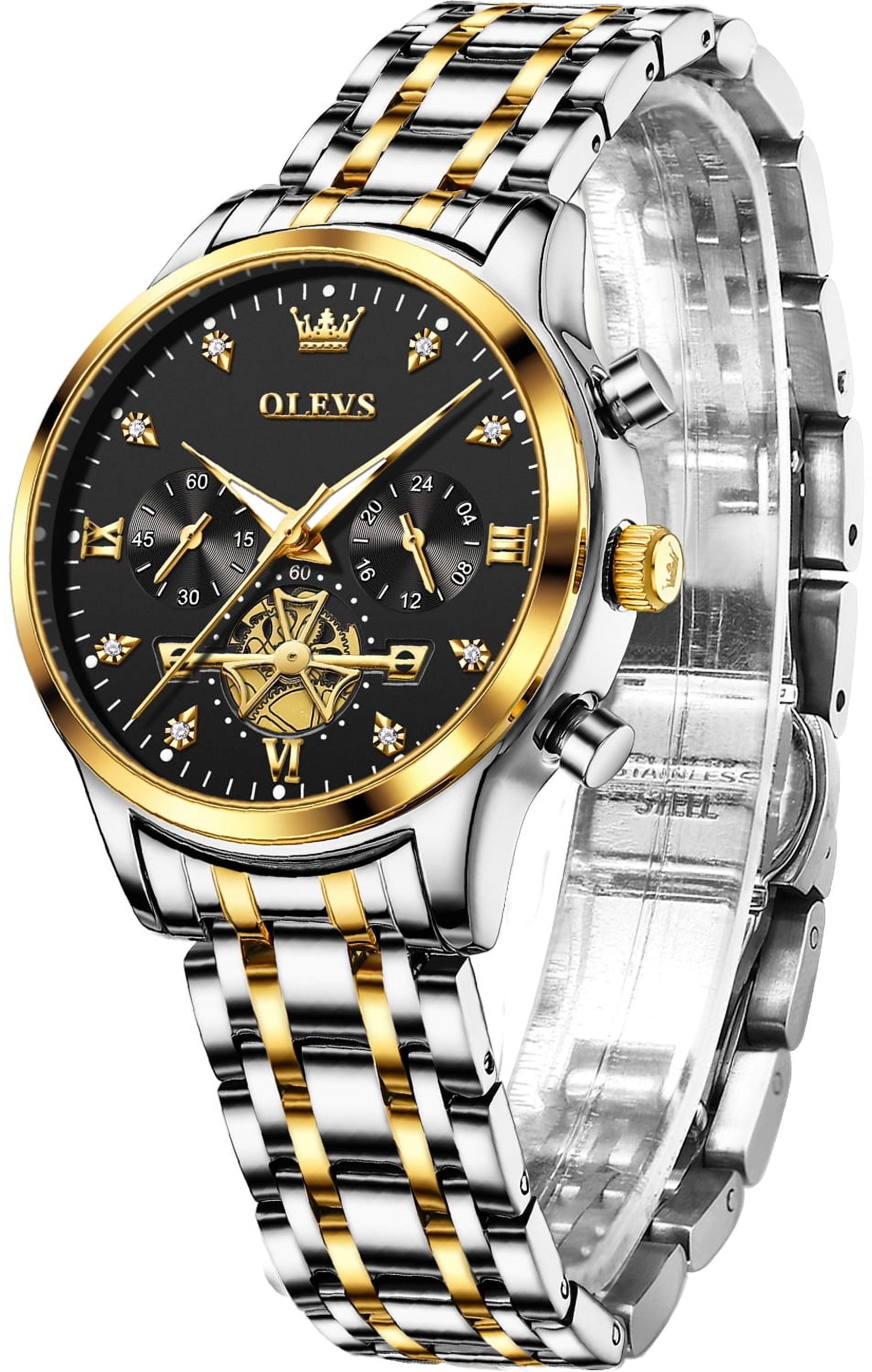 OLEVS Watches for Womens Business Luxury Casual Analog Quartz Diamond Stainless Steel Chronograph Waterproof Luminous ladies Watches Reloj Para Mujer Gold/White/Black/Blue