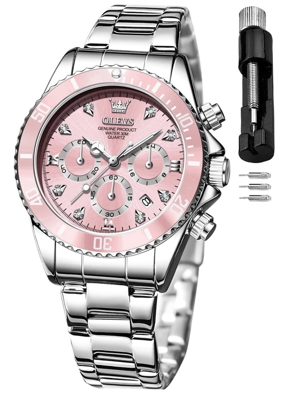 Watches for Womens Luxury Dress Casual Analog Quartz Chronograph Stainless Steel Date Roman Numeral Waterproof Luminous ladies Watches Reloj Para Mujer