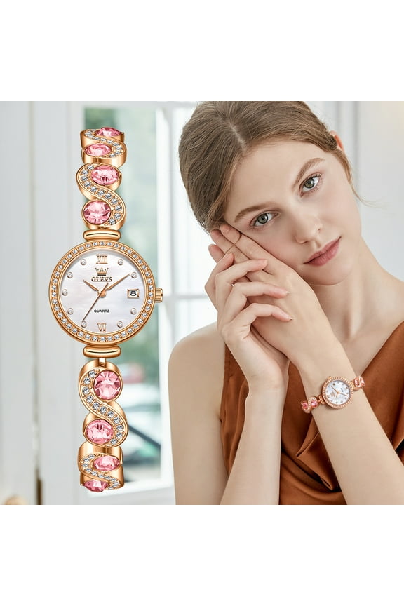 Watches for Womens Luxury Dress Classic Analog Quartz Stainless Steel Waterproof Date Fashion Ladies Wrist Watches Gift Relojes para Mujer Rose Gold/Silver