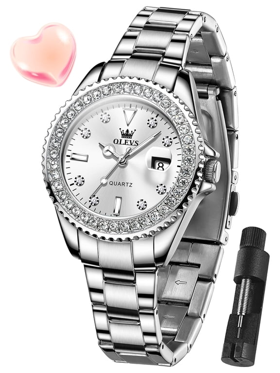 Watches for Womens Elegant Dress Luxury Analog Quartz Date Stainless Steel Waterproof Luminous Easy Read ladies Watches Reloj Para Mujer