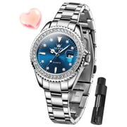 OLEVS Watches for Womens Elegant Dress Luxury Analog Quartz Date Stainless Steel Waterproof Luminous Easy Read ladies Watches Reloj Para Mujer