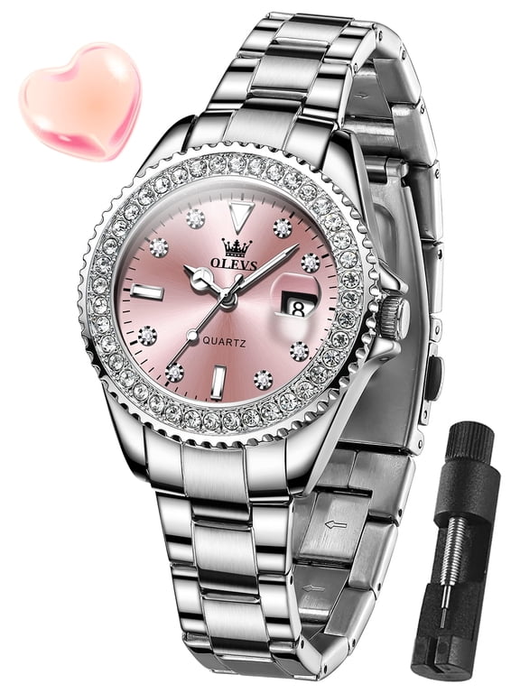 Watches for Womens Elegant Dress Luxury Analog Quartz Date Stainless Steel Waterproof Luminous Easy Read ladies Watches Reloj Para Mujer