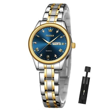 OLEVS Watches for Women Luxury Dress Quartz Analog Casual Gold Plated Stainless Steel Waterproof Luminous Date Fashion Ladies Wrist Watches Gifts Relojes para Mujer