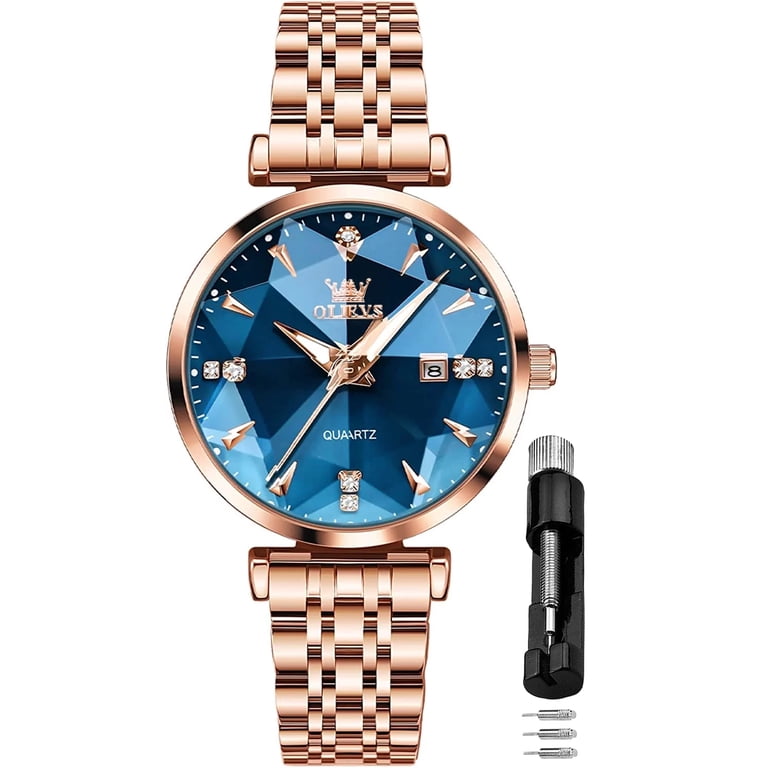 OLEVS Women Watch Fashion Rose Gold Diamond Analog Quartz  display picture 1