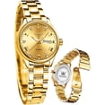 thumbnail image 1 of OLEVS Women Watches Business Dress Female Ladies for Small Wrist Watch Gold Plated Silver Tone Stainless Steel Band Analog Quartz Waterproof Lady Watches, 1 of 10