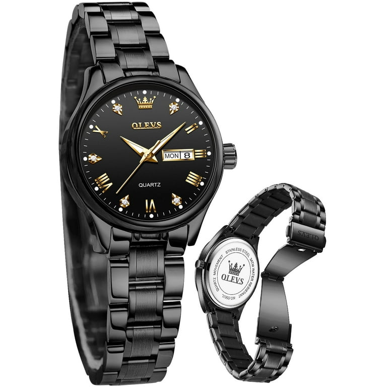 Olevs Women Stainless Steel Ladies Analog Quartz Date Waterproof Wrist Watch OLEVS Women Watches Business Dress Female Ladies for Small  main image 4