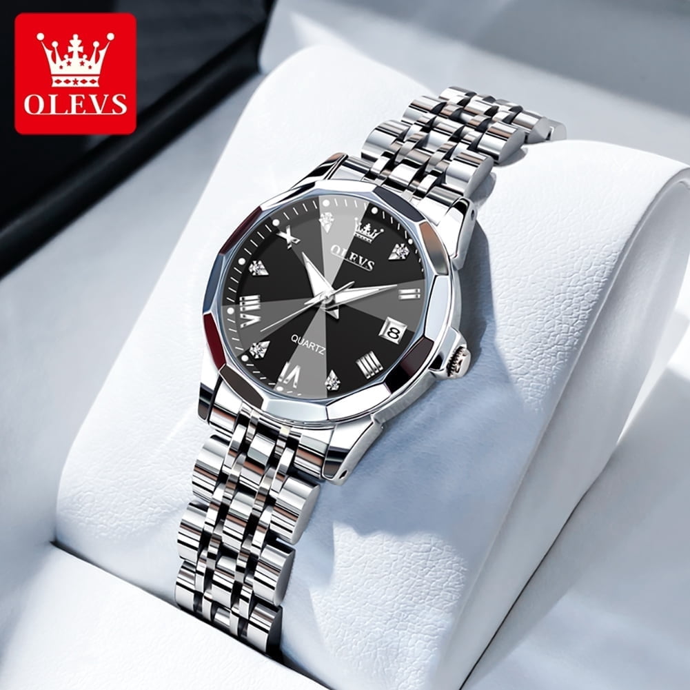 OLEVS Watches for Women Luxury Casual Dress Analog Quartz Digital Date Two Tone Gold Plated Stainless Steel Waterproof Luminous Female Wrist Watch Reloj para Mujer