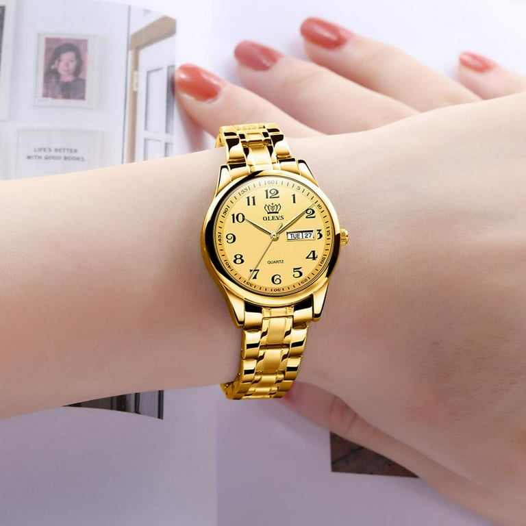 OLEVS Women's Wrist watch Original Luxury Watches for Ladies Waterproof  Stainless Steel Quartz Woman Wristwatch Gold trend