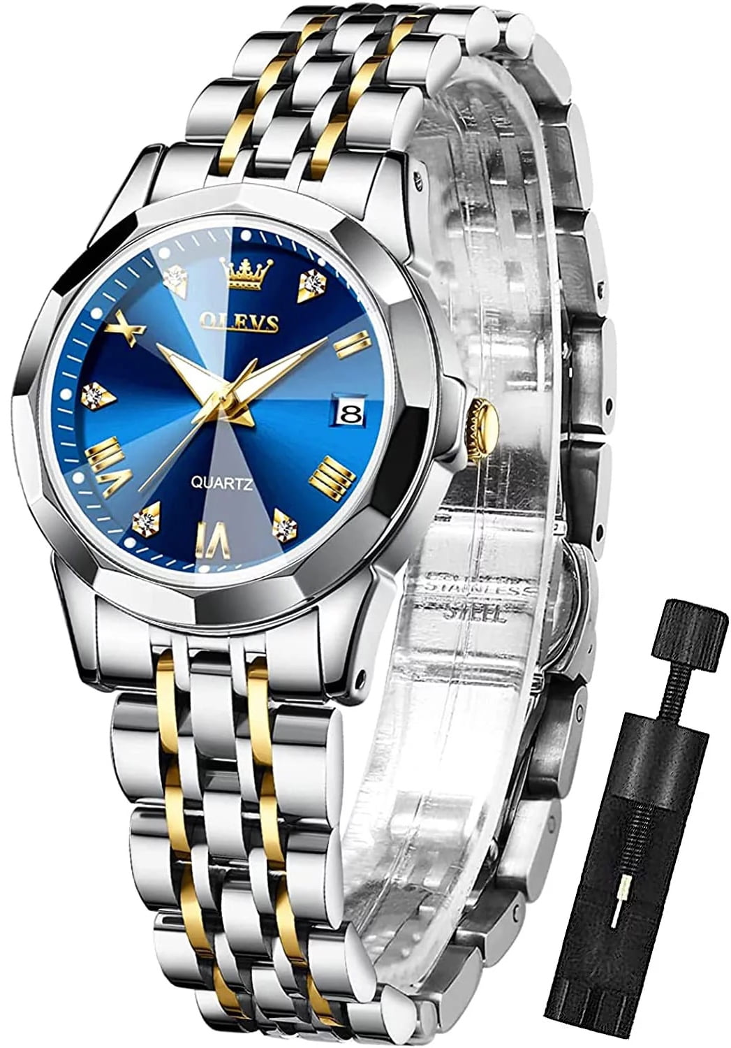 26 Pack Platinum Watch Unisex Quartz Watch Ladies Watch Sets Women's Wrist  Watches with PU Leather Belt for Women Men Lady Teen Girl