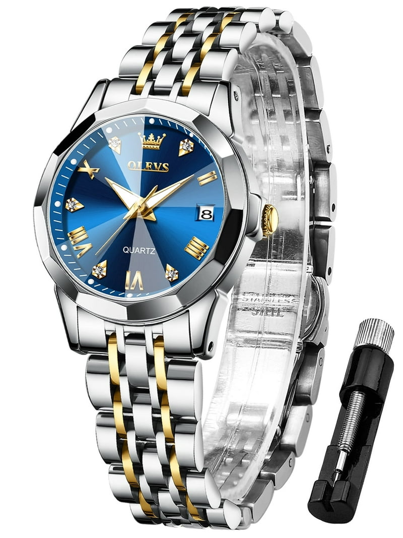 Women\'s Dress Watch Analog Quartz Stainless Steel Waterproof Luminous Day Date Amazon.com: OLEVS Womens Watch Fashion Dress Diamond Female  main image 4
