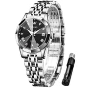 OLEVS Womens Watch Fashion Dress Female Watches for Ladies Analog Quartz Stainless Steel Waterproof Luminous Two Tone Wristwatch