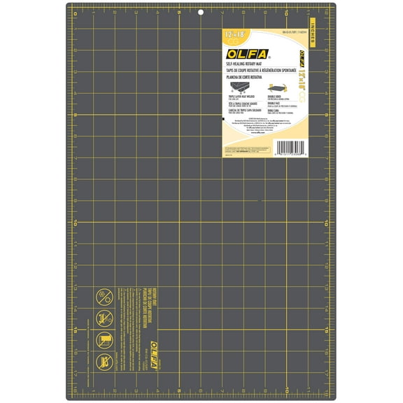 OLFA Double-Sided Self-Healing Rotary Mat 12"X18"-Gray