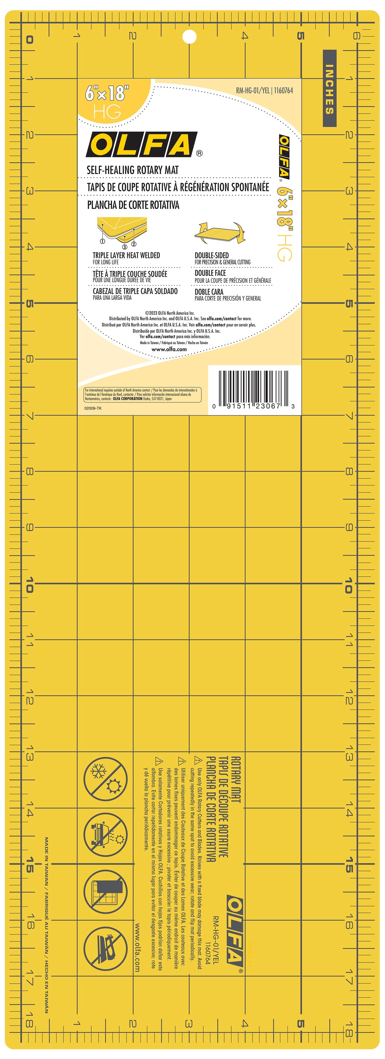 Olfa Yellow Rotary Mat 6in x 18in
