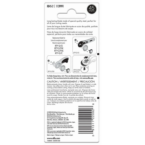 45mm Endurance Rotary Blade - Olfa (2pk)