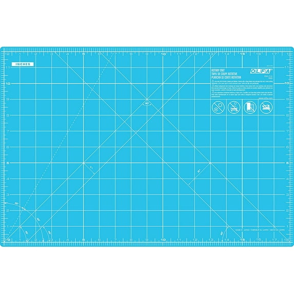 OLFA Splash Gridded Cutting Mat 12"X18"-Aqua