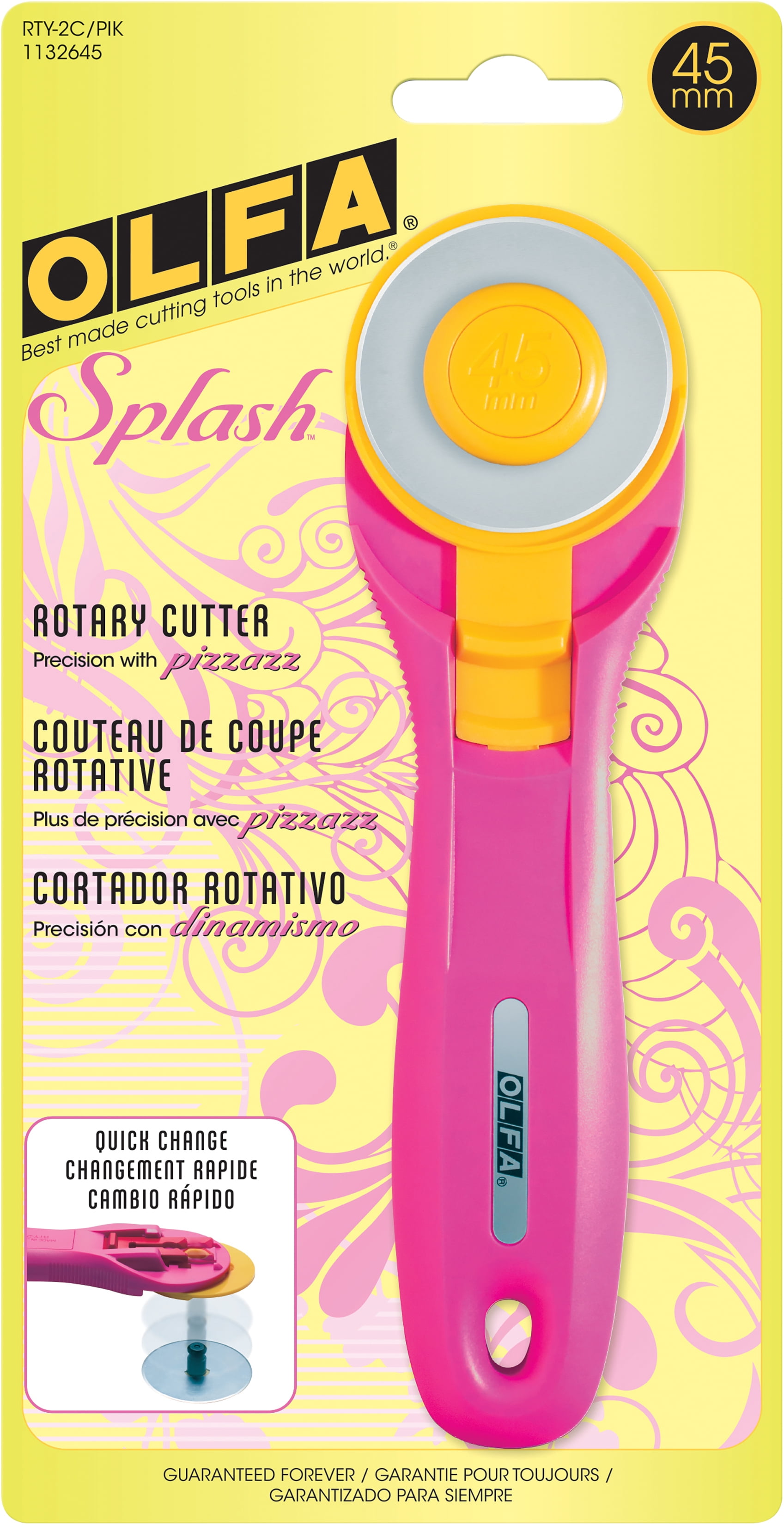 OLFA Splash Rotary Cutter 45mmFairy Floss Pink