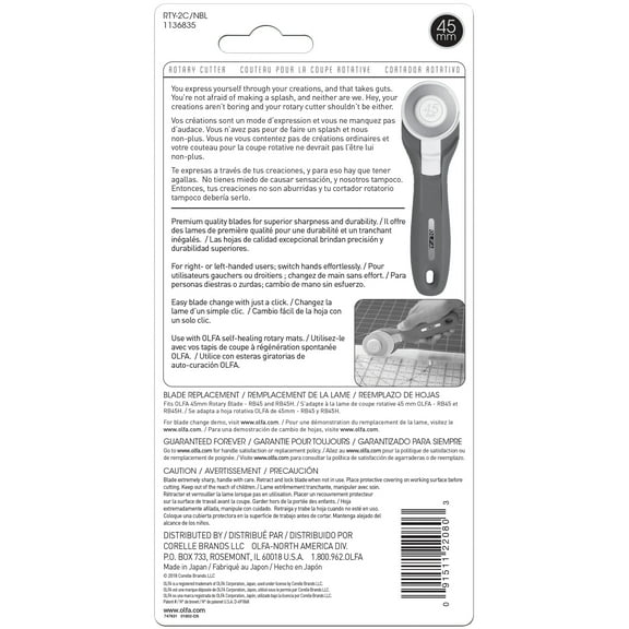 OLFA Splash Rotary Cutter 45mm-Navy