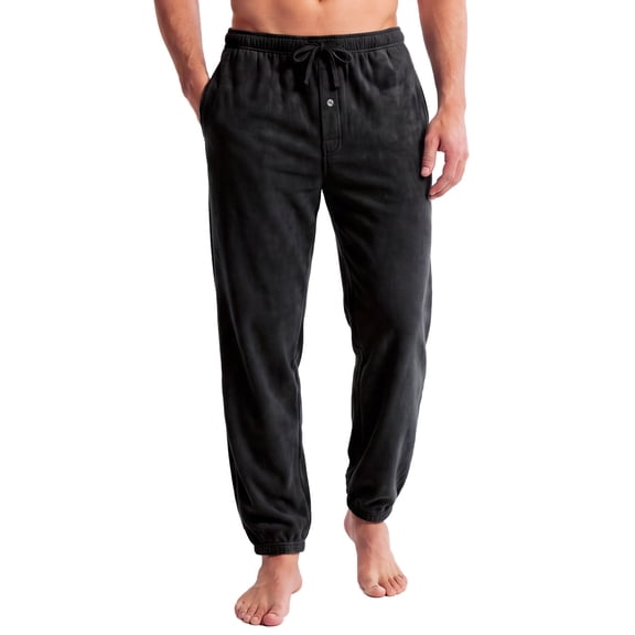 OLGDLZW Men's Plush Fleece Jogger Pajama Pants, Warm Sleepwear Bottoms with Drawstring Waist and Pockets