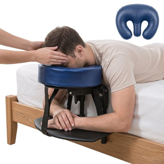 Upgraded Massage Headrest for Bed, Massage Face Cradle with Armrest & Breast Support Pillow, OLGEO Adjustable Face Pillow for After Eye Surgery, SPA, Home