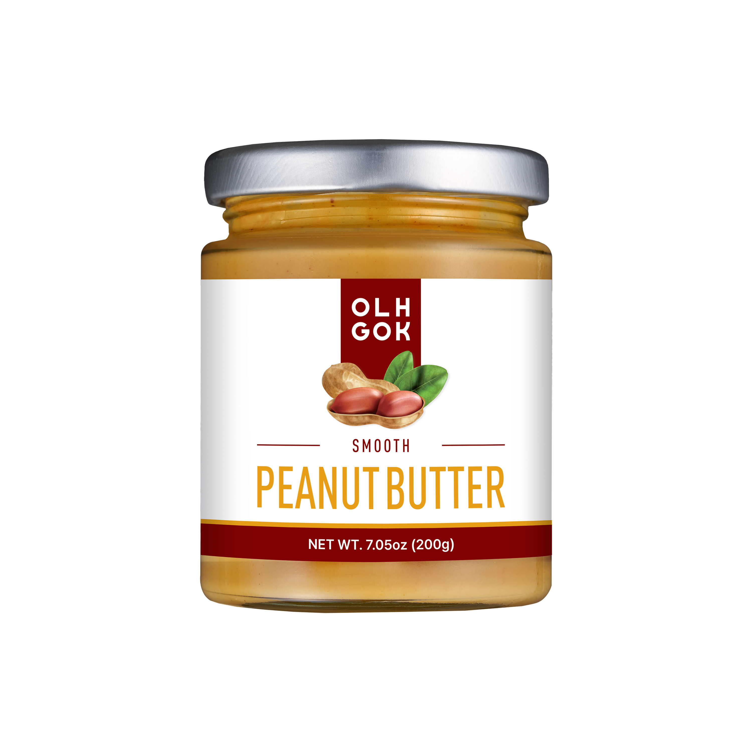 OLHGOK 100% Korean Peanut Butter Smooth – Net Wt. 7 oz (200g)