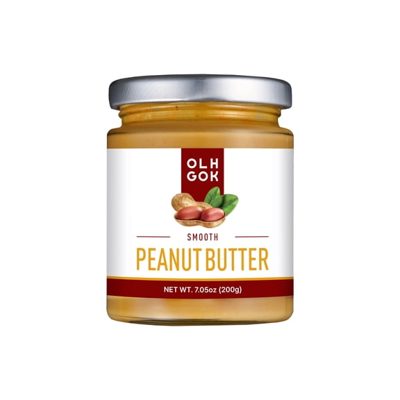 OLHGOK 100% Korean Peanut Butter Smooth Net Wt. 7 oz (200g)