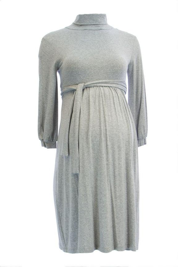 OLIAN Maternity Women's 3/4 Blouson Sleeve Turtleneck Dress