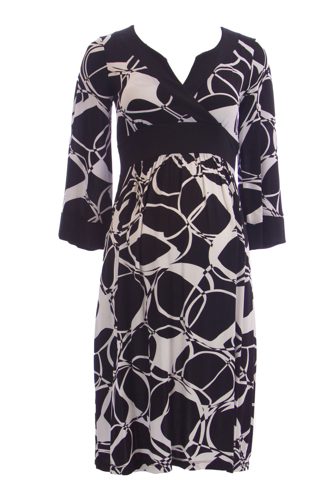 OLIAN Maternity Women's Abstract Print 3/4 Loose Sleeve Dress X-Small White  - Walmart Business Supplies