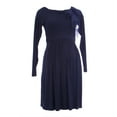 thumbnail image 1 of OLIAN Maternity Women's Bow Accent Long Sleeve Boat Neck Dress, 1 of 1